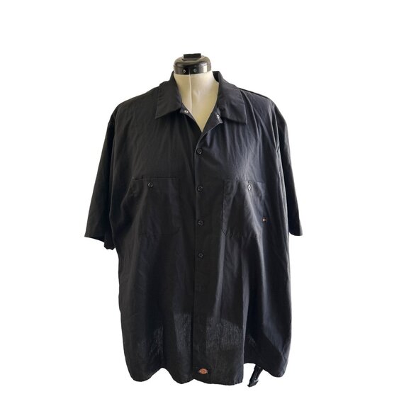Dickies Men's Black Button-Up Short Sleeve Work Shirt Sz 3XL Sku 2990 - Picture 2 of 6